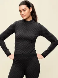 Seamless Jacquard Full-Zip Jacket - Black Jack — view 5