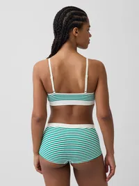 Seamless Rib Triangle Bralette - Green stripe — view 2