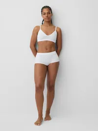 Seamless Rib Triangle Bralette - Optic white — view 4