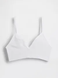 Seamless Rib Triangle Bralette - Optic white — view 5