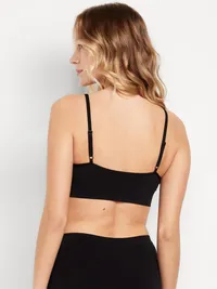 Seamless Ribbed Longline Bra - Black Jack — view 2