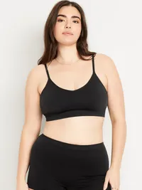 Seamless Ribbed Longline Bra - Black Jack — view 5