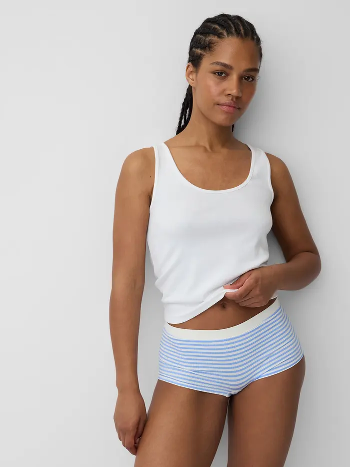 Seamless Shorty - Moore blue mini stripe