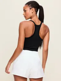 Seamless Square-Neck Longline Bra - Black Jack — view 2