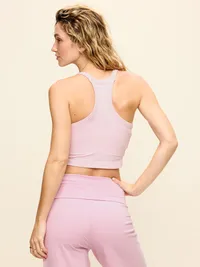 Seamless Square-Neck Longline Bra - Palest Blossom — view 2