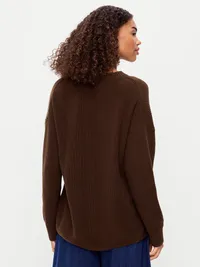 Seaside Cotton Shaker Oversized Tunic Sweater - Earthen — view 2