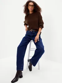 Seaside Cotton Shaker Oversized Tunic Sweater - Earthen — view 3