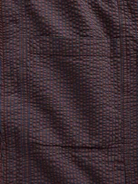 Seersucker Zip Shirt Jacket - Brown gingham — view 4