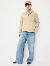 Shawl-Collar Sherpa Pullover - A Stone's Throw — view 3
