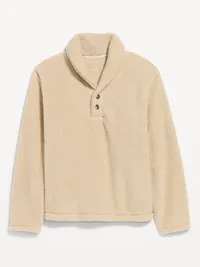 Shawl-Collar Sherpa Pullover - A Stone's Throw — view 4