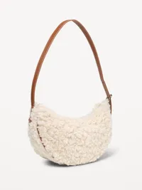 Shearling Mini Crescent Bag - Ivory — view 2