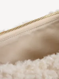Shearling Mini Crescent Bag - Ivory — view 3
