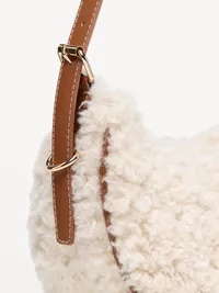Shearling Mini Crescent Bag - Ivory — view 4
