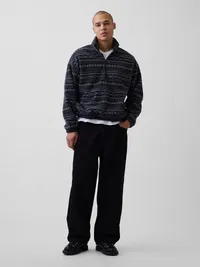 Sherpa Oversized Half-Zip Pullover - BLACK FAIRISLE — view 2
