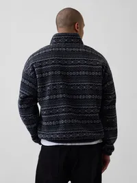 Sherpa Oversized Half-Zip Pullover - BLACK FAIRISLE — view 3