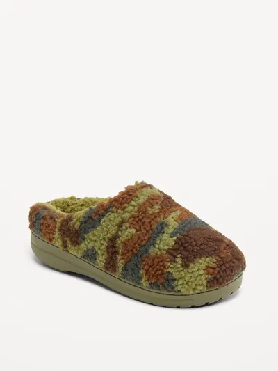Sherpa Slippers for Boys - Camo