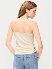 Shirred Side Cami Tank Top - Wish Bone — view 2