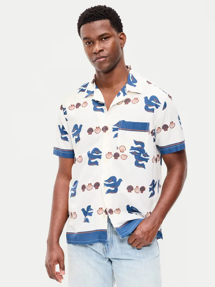 Short-Sleeve Camp Shirt - Blue Dove