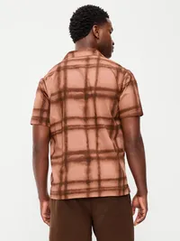 Short-Sleeve Camp Shirt - Brown Grid — view 2