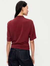 Short-Sleeve Drapey Party Top - Emberglow — view 2