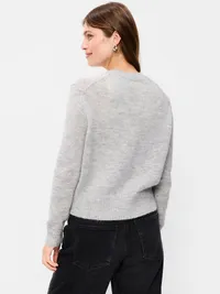 Shrunken Wool-Blend Crew-Neck Sweater - LIGHT GREY — view 2
