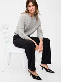Shrunken Wool-Blend Crew-Neck Sweater - LIGHT GREY — view 3