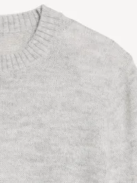 Shrunken Wool-Blend Crew-Neck Sweater - LIGHT GREY — view 5