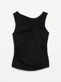 Sleeveless Twist-Front Top - Black Jack — view 4