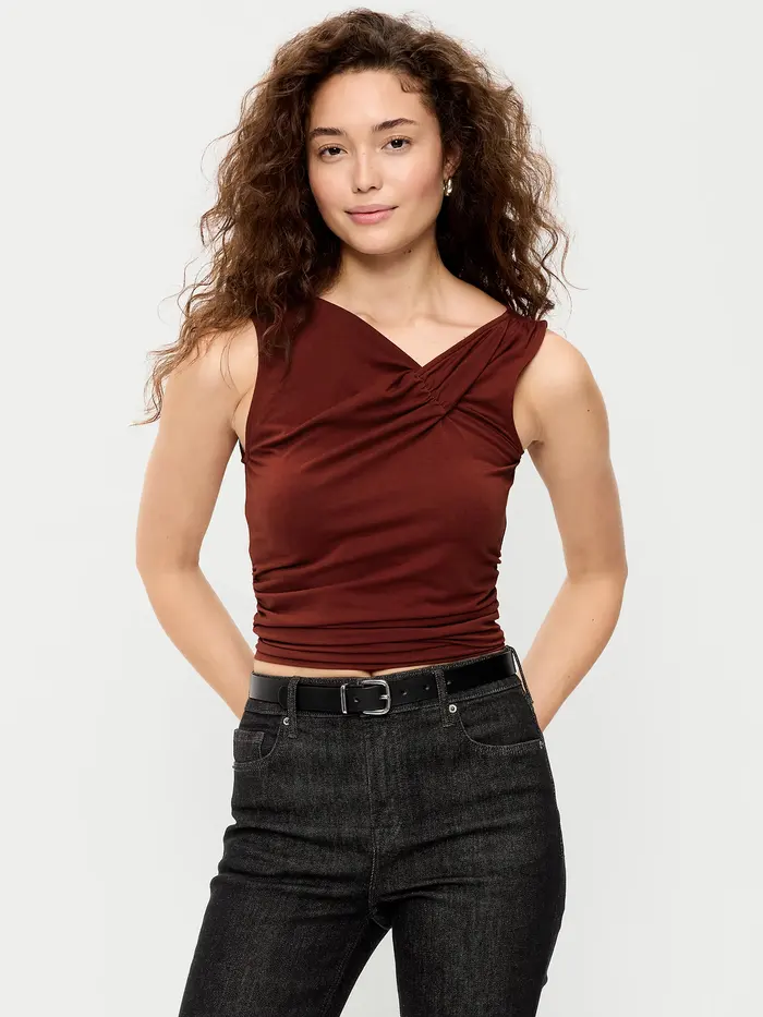 Sleeveless Twist-Front Top - Emberglow