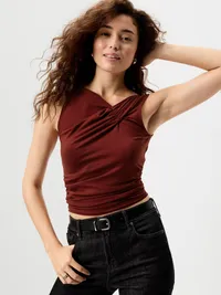 Sleeveless Twist-Front Top - Emberglow — view 3