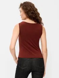 Sleeveless Twist-Front Top - Emberglow — view 2