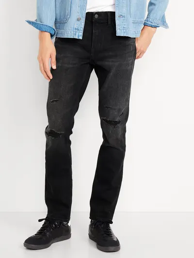 Slim 360° Tech Stretch Performance Jeans - Ripped Black Wash