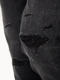 Slim 360° Tech Stretch Performance Jeans - Ripped Black Wash — view 3