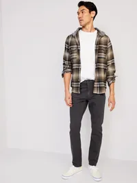 Slim Built-In Flex Five-Pocket Pants - Dark Gray — view 3