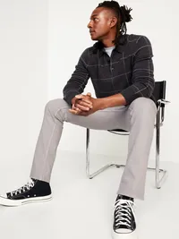 Slim Built-In Flex Five-Pocket Pants - Light Gray — view 3