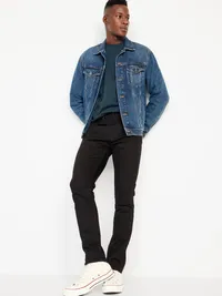 Slim Built-In-Flex Jeans - Black Rinse — view 3