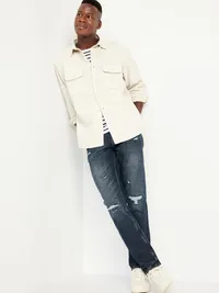 Slim Built-In Flex Ripped Jeans - Dark Destroyed — view 3