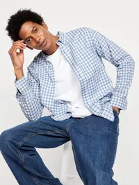 Slim Fit Printed Everyday Shirt - Blue Gingham — view 3