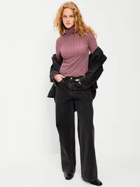 Slim-Fit Printed Turtleneck - Red Gingham — view 3