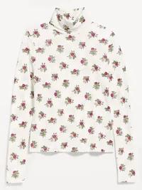 Slim-Fit Printed Turtleneck - White Floral — view 4