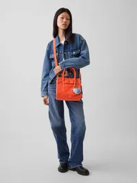 Small Canvas Five Pocket Tote - Persimmon orange — view 2
