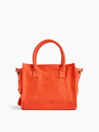 Small Canvas Five Pocket Tote - Persimmon orange — view 4
