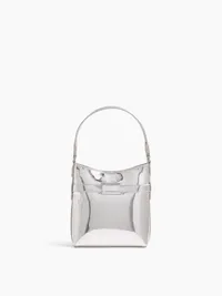 Small Metallic Bucket Bag - Silver — view 4