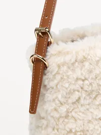 Small Shearling Bucket Bag - Ivory — view 4