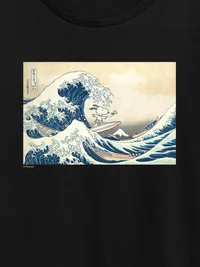 Snoopy Great Wave Short Sleeve Graphic Tee - Black — view 2