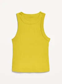 Snug Crop Ribbed Tank Top - Lacewing — view 3