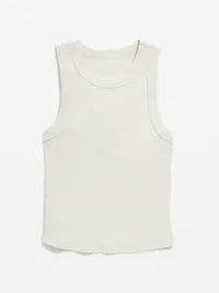 Snug Crop Ribbed Tank Top - Wish Bone — view 4