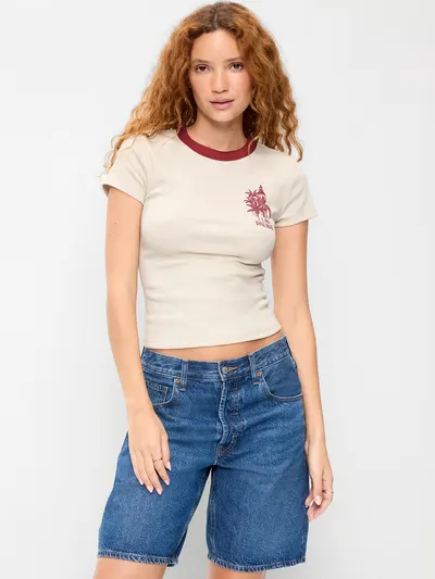 Snug Crop T-Shirt - Wish Bone