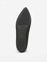 Soft-Knit Pointed-Toe Ballet Flats - Black — view 5