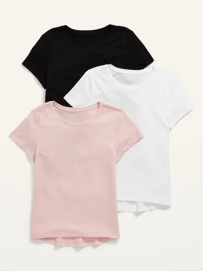 Softest Short-Sleeve Solid T-Shirt 3-Pack for Girls - Solid Pack